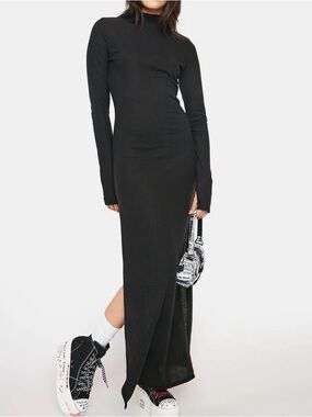 K too can't explain it knit fabric maxi dress